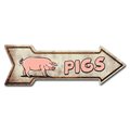Signmission Pigs Arrow Sign Funny Home Decor 18in Wide P-ARROW-999675